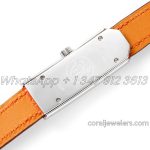 Replica Hermes Kelly 2 White Dial In Steel On Orange Alligator Strap (8)