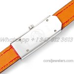 Replica Hermes Kelly 2 White Dial In Steel On Red Alligator Strap (8)