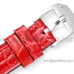 Replica Hermes Kelly 2 White Dial In Steel On Red Alligator Strap (9)