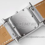 Replica Heure H 26mm Bvf White Dial In Steel On Gray Leather Strap (8)