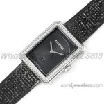 Replica Chanel Ladies Boy·friend Bvf Black Dial And Diamond Bezel Swiss Quartz Movement (2)