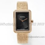 Replica Chanel Ladies Boy·friend Bvf Black Dial And Yg Diamond Bezel Swiss Quartz Movement (1)