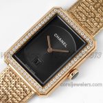 Replica Chanel Ladies Boy·friend Bvf Black Dial And Yg Diamond Bezel Swiss Quartz Movement (3)