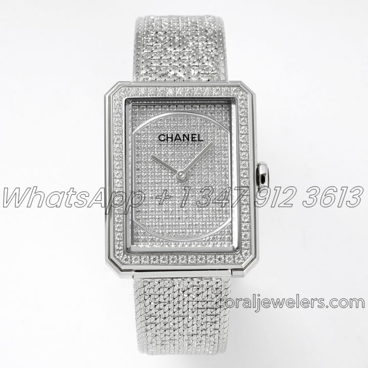 Replica Chanel Ladies Boy·friend Bvf Full Diamond Dials And Diamond Bezel Swiss Quartz Movement (10)