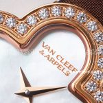 Replica Van Cleef & Arpels Alhambra Bvf 30.2mm Mop Dial In Rose Gold With Diamond In Brown Strap (4)