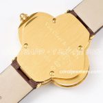 Replica Van Cleef & Arpels Alhambra Bvf 30.2mm Mop Dial In Yellow Gold In Brown Strap (8)