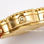 Replica Van Cleef & Arpels Alhambra Bvf 30.2mm Mop Dial In Yellow Gold In Red Strap (6)