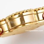 Replica Van Cleef & Arpels Alhambra Bvf 30.2mm Mop Dial In Yellow Gold In Red Strap (7)