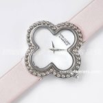 Replica Van Cleef & Arpels Alhambra Bvf 30.2mm White Dial In Steel On Pink Strap (3)