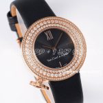 Replica Van Cleef & Arpels Charms Bvf 253238mm Black Dial In Rg Diamond Bezel (2)