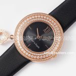 Replica Van Cleef & Arpels Charms Bvf 253238mm Black Dial In Rg Diamond Bezel (3)