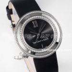 Replica Van Cleef & Arpels Charms Bvf 253238mm Black Dial In Steel Diamond Bezel (3)