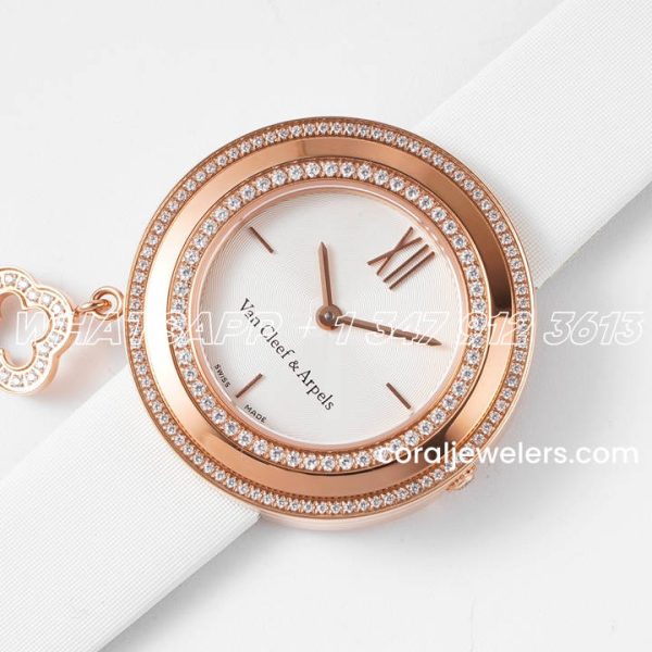 Replica Van Cleef & Arpels Charms Bvf 253238mm Mop Dial In Rg Diamond Bezel (2)