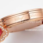 Replica Van Cleef & Arpels Charms Bvf 253238mm Red Dial In Steel Diamond Bezel (7)