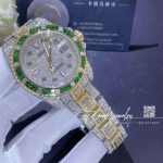 Rolex gmt master ii bi metal with custom green bezel and custom dial 116713ln (1)