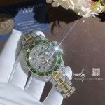 Rolex gmt master ii bi metal with custom green bezel and custom dial 116713ln (5)