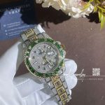 Rolex gmt master ii bi metal with custom green bezel and custom dial 116713ln (8)