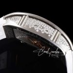 Replica richard mille rm 007 automatic ladies with diamond bezel in steel on white rubber strap (15)