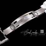 Replica richard mille rm 007 automatic ladies with diamond bezel in steel on white rubber strap (19)
